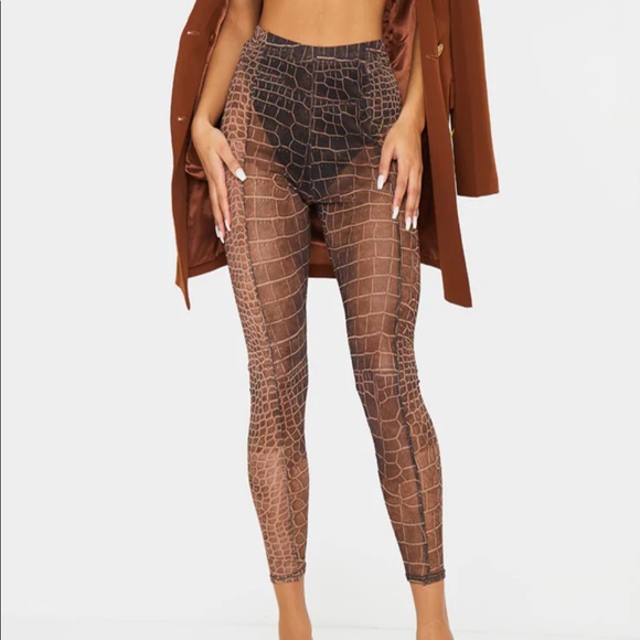 Brown mesh leggings Clearance